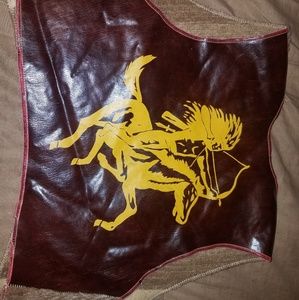 Fur leather vest horse Indian